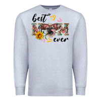 Heather Grey best mom ever with cow Premium Sweatshirt - Artiststas