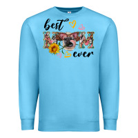 Ocean Blue best mom ever with cow Premium Sweatshirt - Artiststas