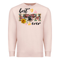 Pale Pink best mom ever with cow Premium Sweatshirt - Artiststas
