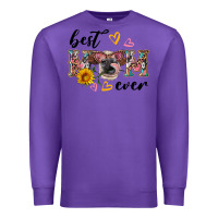 Purple best mom ever with cow Premium Sweatshirt - Artiststas
