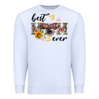 White best mom ever with cow Premium Sweatshirt - Artiststas