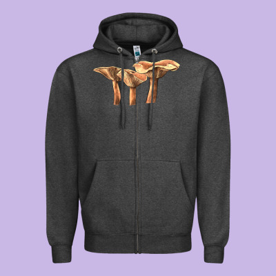 Lactarius Rufus Mushroom Zipper Hoodie Designed By Lillyallendesigns