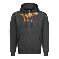 Charcoal Heather lactarius rufus mushroom Zipper Hoodie - LillyAllenDesigns