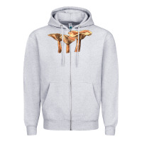 Heather Grey lactarius rufus mushroom Zipper Hoodie - LillyAllenDesigns