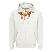 Oatmeal Heather lactarius rufus mushroom Zipper Hoodie - LillyAllenDesigns