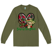 Army Green Day of the dead Mexico Long Sleeve Tee - HowdyJamesFarm