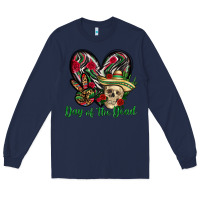 Navy Day of the dead Mexico Long Sleeve Tee - HowdyJamesFarm