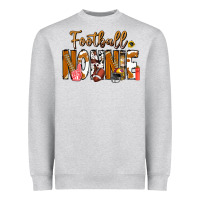 Heather Grey football NONNiE Heavyweight Sweatshirt - CowhideDigitalArt