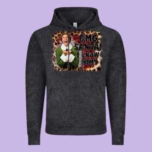Omg Santa I Know Him Elf Vintage Hoodie Designed By Cowgirlartshop