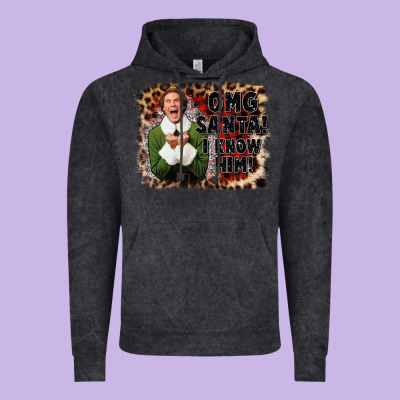 Omg Santa I Know Him Elf Vintage Hoodie Designed By Cowgirlartshop