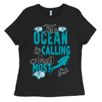 Black The Ocean Is Calling Ladies Tee - Bettercallsaul
