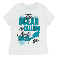 White The Ocean Is Calling Ladies Tee - Bettercallsaul