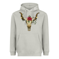 Moon Dust bull skull with rose and flowers Heavyweight Hoodie - Artiststas