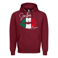 Burgundy GGT Travel Souvenir Style SINALOA MX Flag Lips Zipper Hoodie - trangStudio