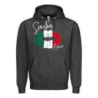Charcoal Heather GGT Travel Souvenir Style SINALOA MX Flag Lips Zipper Hoodie - trangStudio