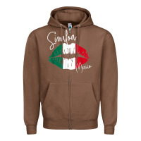 Chestnut GGT Travel Souvenir Style SINALOA MX Flag Lips Zipper Hoodie - trangStudio