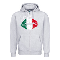 Heather Grey GGT Travel Souvenir Style SINALOA MX Flag Lips Zipper Hoodie - trangStudio