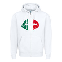 White GGT Travel Souvenir Style SINALOA MX Flag Lips Zipper Hoodie - trangStudio
