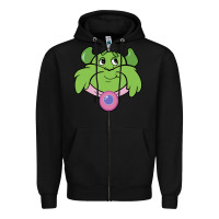 Black Candy Land Halloween Plumpy Big Face Zipper Hoodie - trangStudio