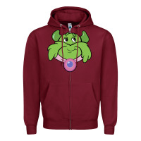 Burgundy Candy Land Halloween Plumpy Big Face Zipper Hoodie - trangStudio