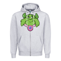 Heather Grey Candy Land Halloween Plumpy Big Face Zipper Hoodie - trangStudio