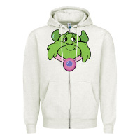 Oatmeal Heather Candy Land Halloween Plumpy Big Face Zipper Hoodie - trangStudio