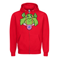 Red Candy Land Halloween Plumpy Big Face Zipper Hoodie - trangStudio