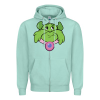 Seafoam Candy Land Halloween Plumpy Big Face Zipper Hoodie - trangStudio