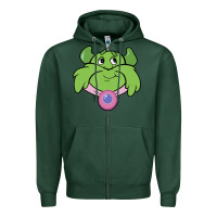 Sports Green Candy Land Halloween Plumpy Big Face Zipper Hoodie - trangStudio