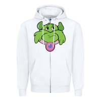 White Candy Land Halloween Plumpy Big Face Zipper Hoodie - trangStudio