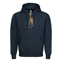 Navy baby giraffe Zipper Hoodie - LillyAllenDesigns