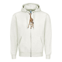 Oatmeal Heather baby giraffe Zipper Hoodie - LillyAllenDesigns