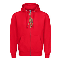 Red baby giraffe Zipper Hoodie - LillyAllenDesigns