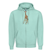 Seafoam baby giraffe Zipper Hoodie - LillyAllenDesigns
