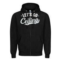Black Lets Go Ceiling Fan Halloween Zipper Hoodie - trangStudio