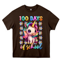 Chocolate Brown 100 days of school unicorn Heavy Core Tee - Artiststas
