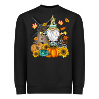 Black Happy Fall Heavyweight Sweatshirt - CowhideDigitalArt