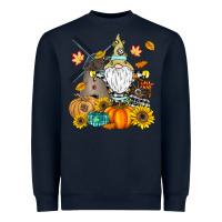 Navy Happy Fall Heavyweight Sweatshirt - CowhideDigitalArt