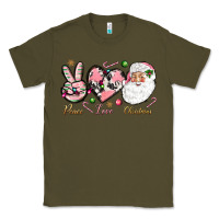 Army Green Peace love pink Christmas Classic Tee - NancyCooperArtShop
