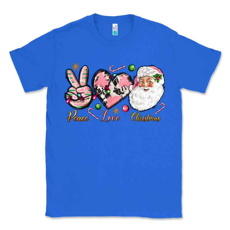 Peace Love Pink Christmas Classic Tee by NancyCooperArtShop | Teevron