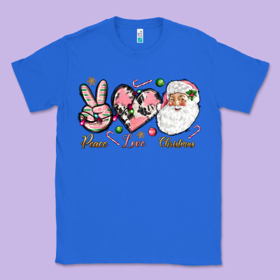 Peace Love Pink Christmas Classic Tee Designed By Nancycooperartshop