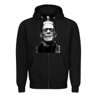Black Classic Halloween Monster Horror Movie Frankenstein Monster Zipper Hoodie - trangStudio