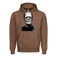 Chestnut Classic Halloween Monster Horror Movie Frankenstein Monster Zipper Hoodie - trangStudio