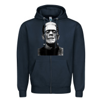 Navy Classic Halloween Monster Horror Movie Frankenstein Monster Zipper Hoodie - trangStudio