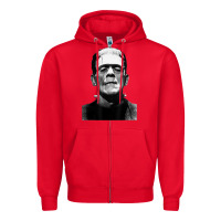 Red Classic Halloween Monster Horror Movie Frankenstein Monster Zipper Hoodie - trangStudio