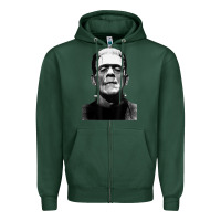 Sports Green Classic Halloween Monster Horror Movie Frankenstein Monster Zipper Hoodie - trangStudio