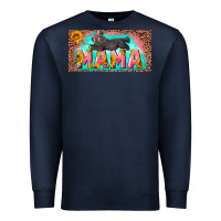 Navy mama with baby bear and leopard license plate Premium Sweatshirt - Artiststas