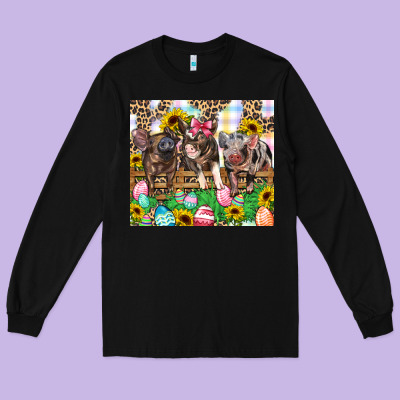 Easter Farm Animals Happy Easter Day Long Sleeve Tee Designed By Cowgirlartshop