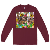 Burgundy easter farm animals Happy Easter Day Long Sleeve Tee - CowGirlArtShop