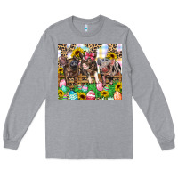 Heather Grey easter farm animals Happy Easter Day Long Sleeve Tee - CowGirlArtShop